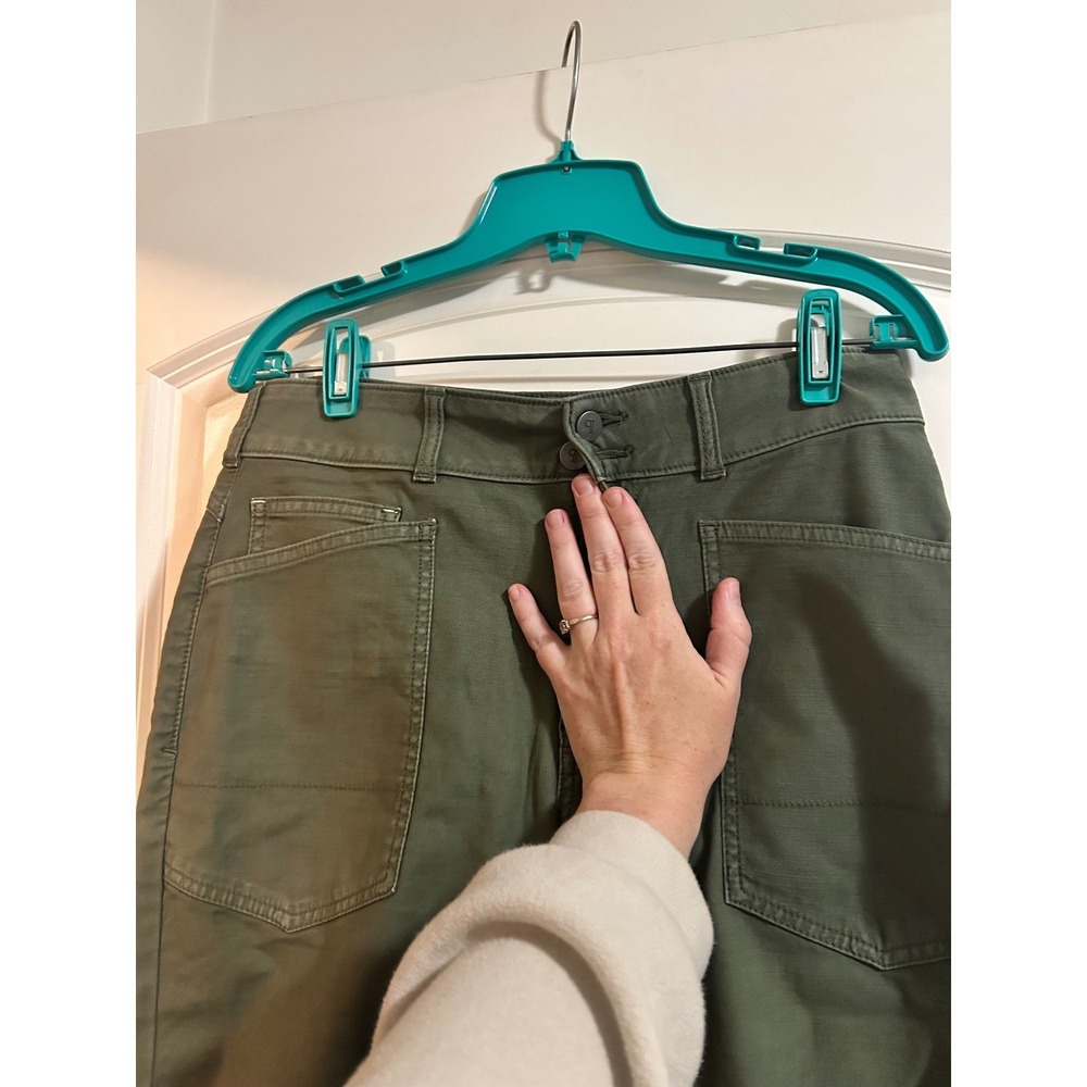 Pilcro The Wanderer Utility Pants Moss Green Straight Leg High Rise Size 27 - Picture 3 of 11